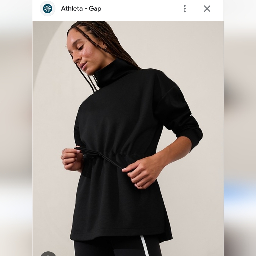 Athleta Black High-Neck Sweatshirt